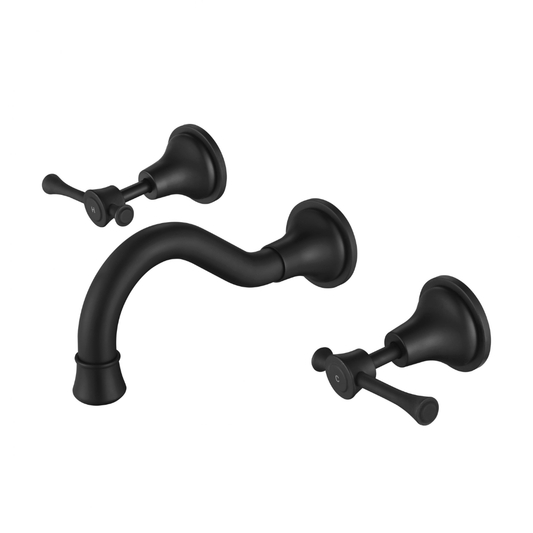 Montpellier Wall Spa & Sink Set Mixer Matt Black