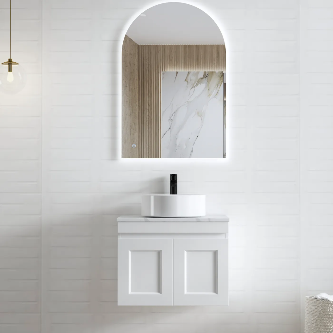 Hampton Satin White Vanity 600mm