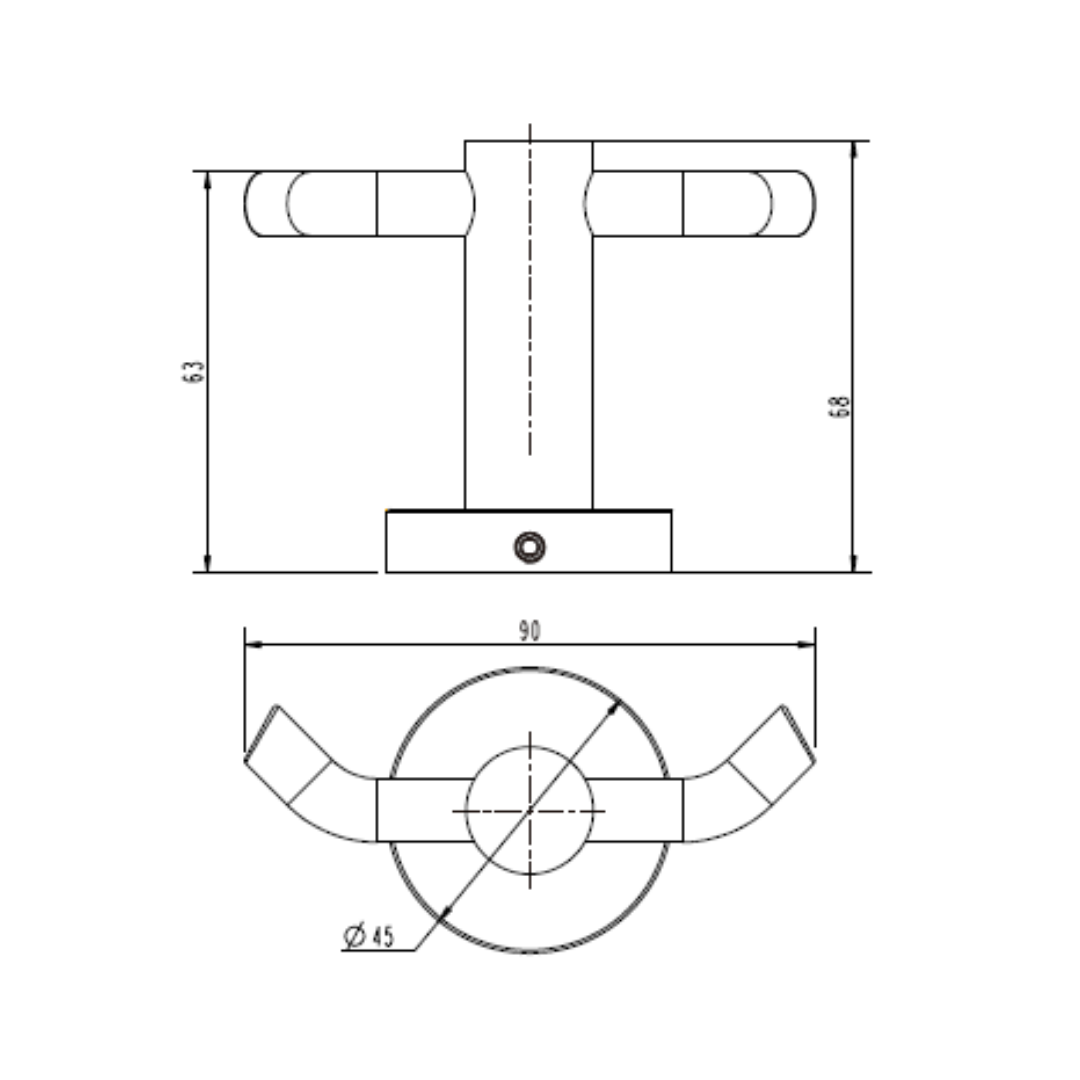 Mirage Double Robe Hook Brushed Nickel