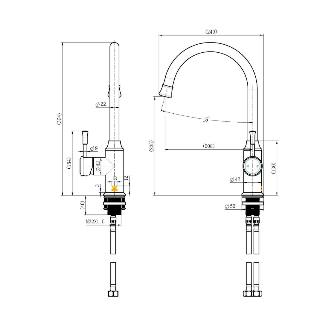 Montpellier Kitchen Mixer Chrome