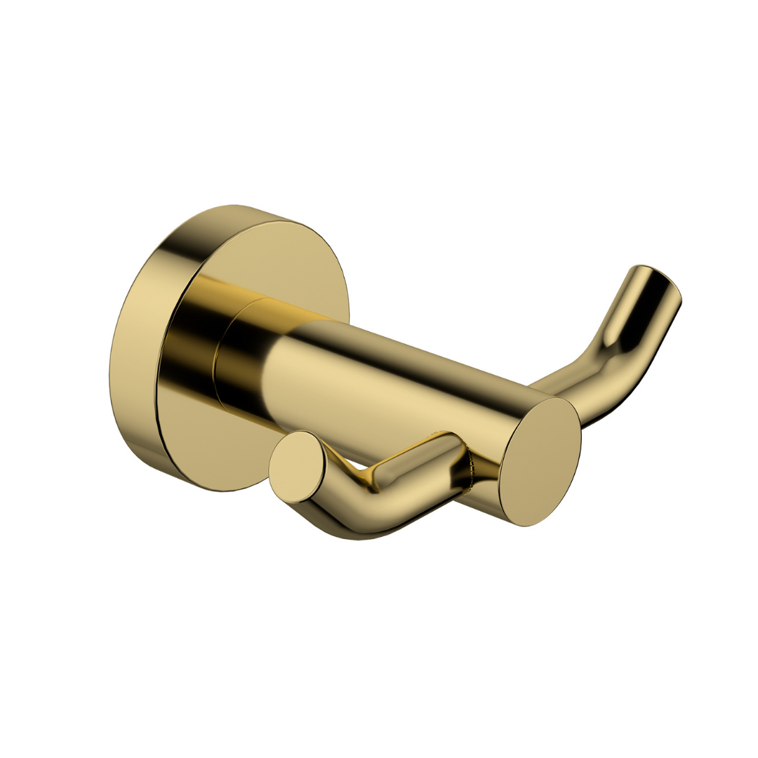 Mirage Double Robe Hook Polished Brass