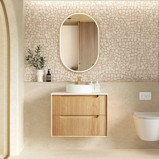 Fluted Byron Woodland Oak Vanity 750mm