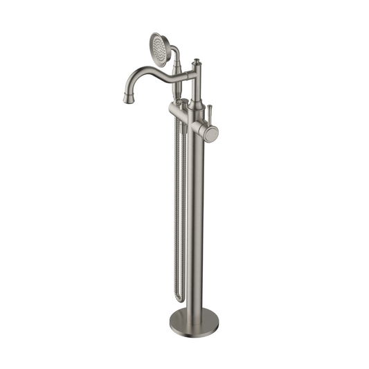 Montpellier Free Standing Bath Mixer with Handshower Brushed Nickel