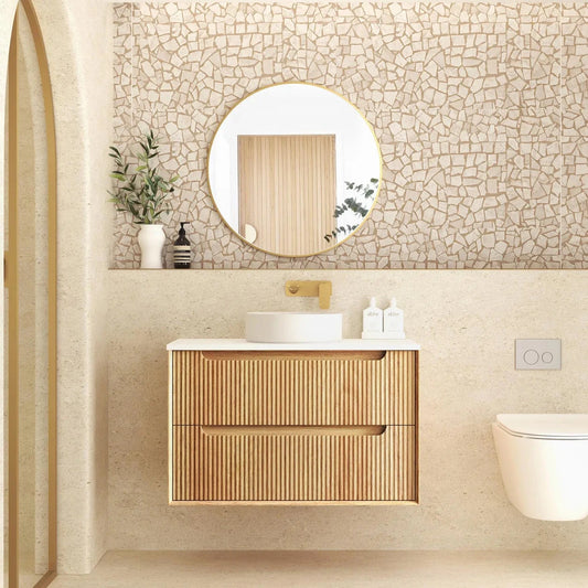 Fluted Byron Woodland Oak Vanity 900mm