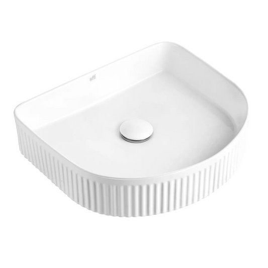 Arch Fluted Matte White Basin 415x365mm