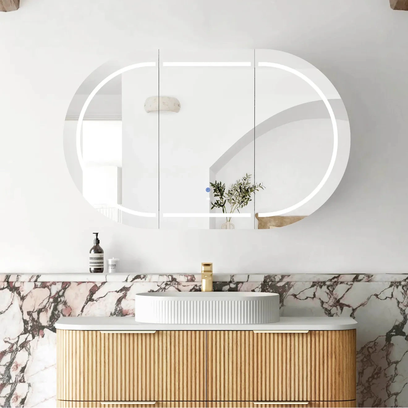 LED Bondi 1200x750 Woodland Oak Shaving Cabinet