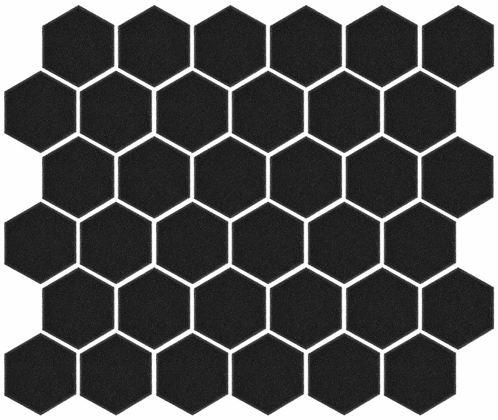 Luxe Large Hexagon Mosaic Matt Black 277x320mm