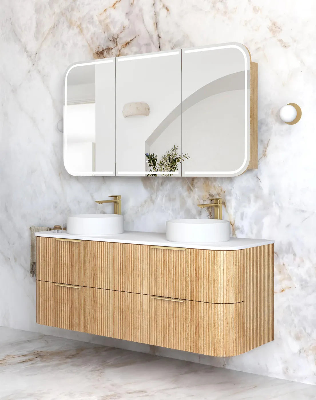 Havana Woodland Oak Fluted Vanity 1500mm