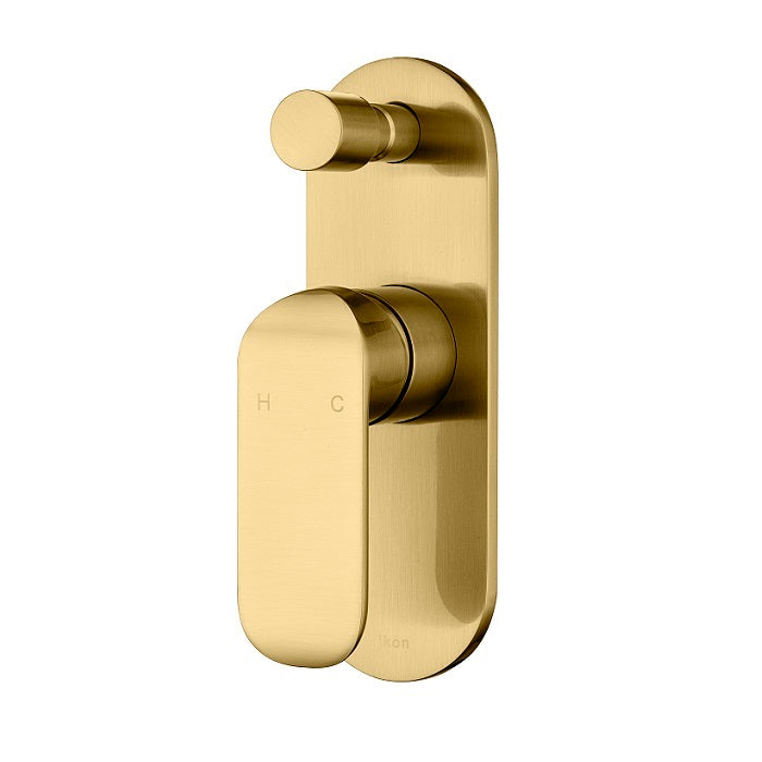 Kara Wall Mixer with Diverter - Brushed Gold