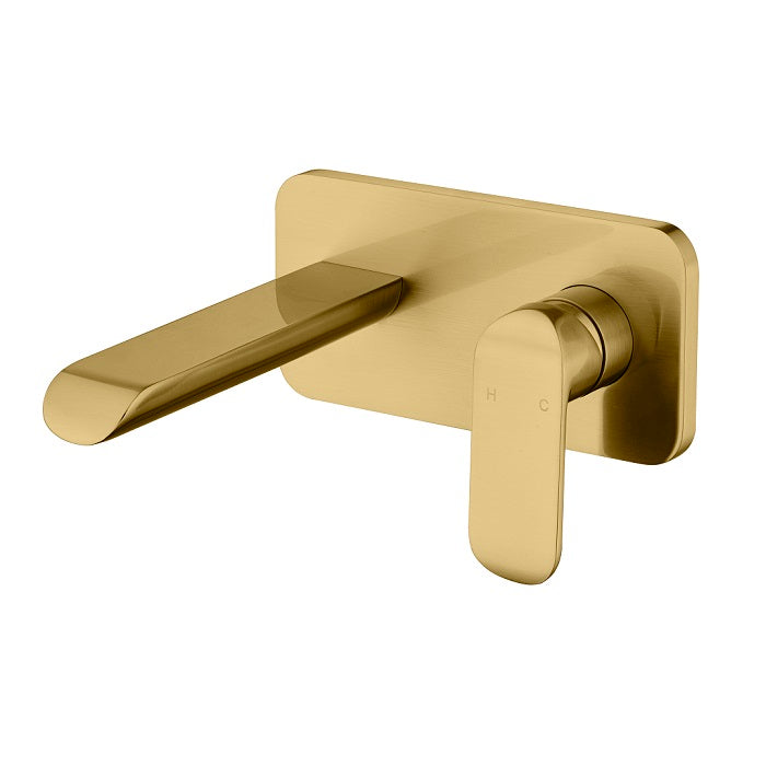 Kara Wall Basin Mixer - Brushed Gold