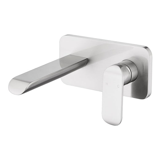 Kara Wall Basin Mixer - Brushed Nickel