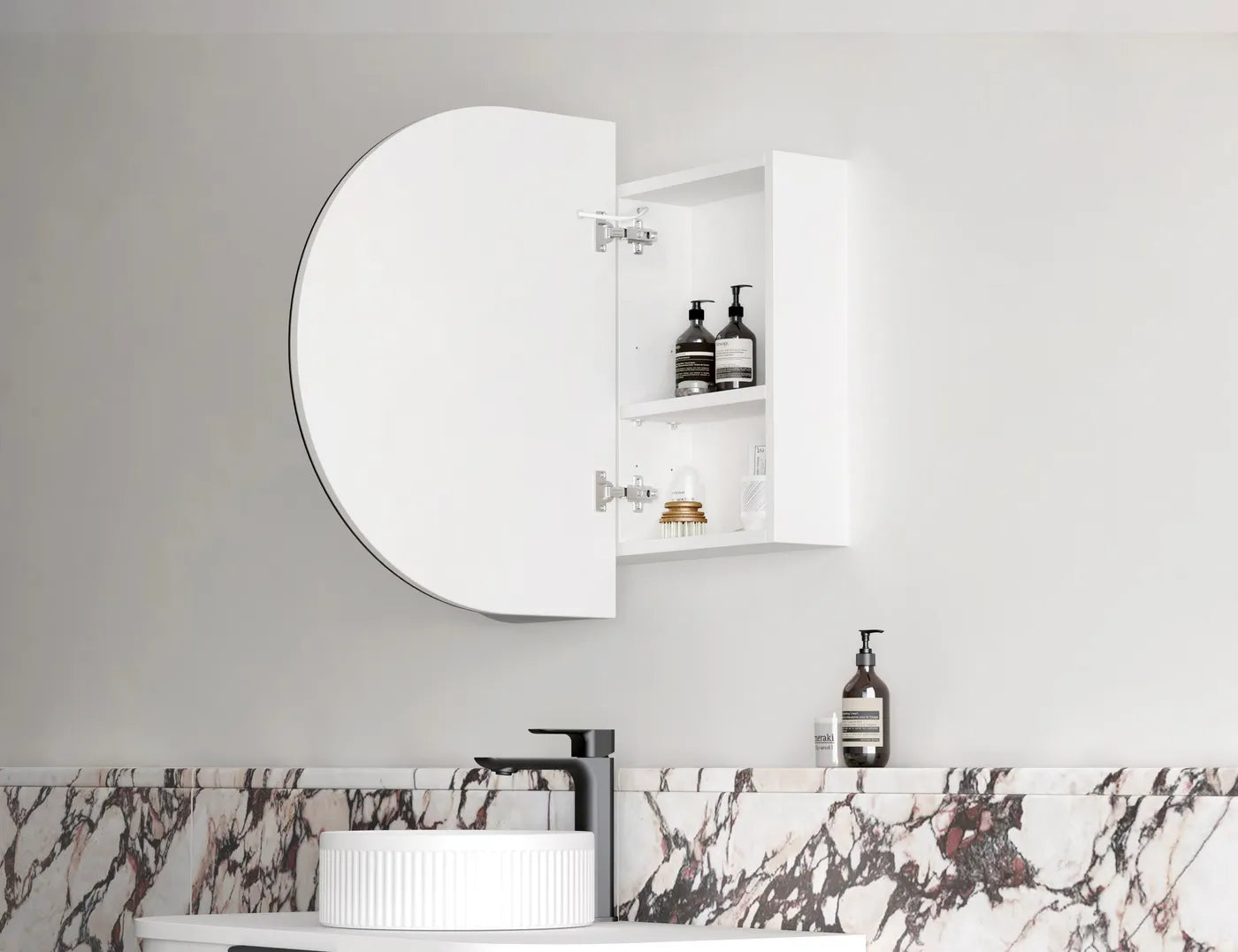 LED Bondi 900x600 Matte White Shaving Cabinet