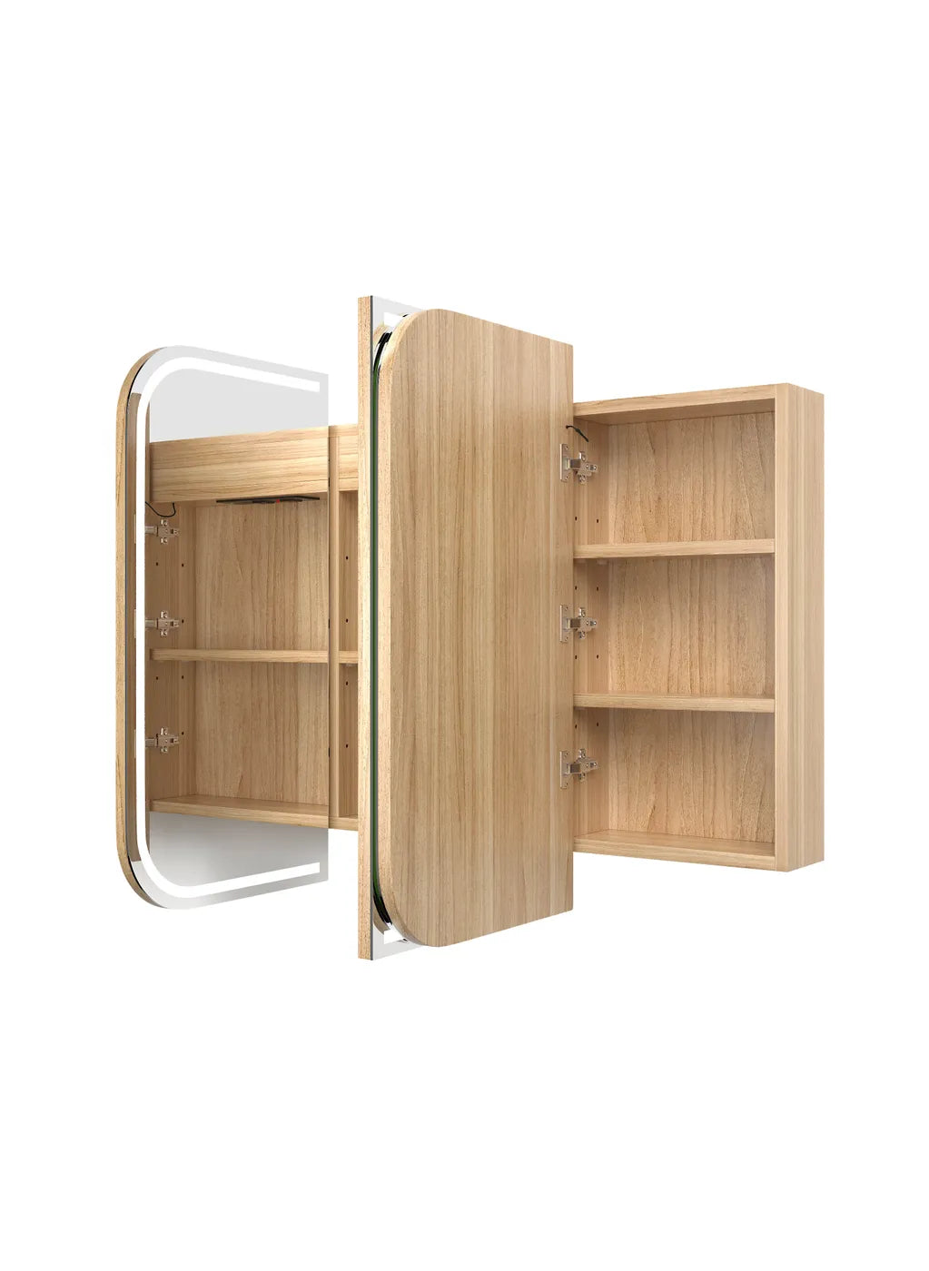 LED Newport 1200x750 Woodland Oak Shaving Cabinet