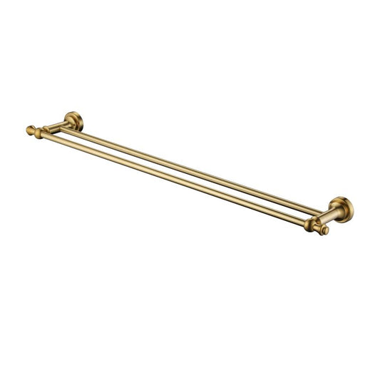 Medoc Double Towel Rail 750mm Brushed Bronze