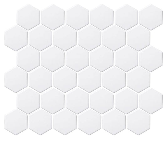 Luxe Large Hexagon Mosaic Gloss White 277x320mm