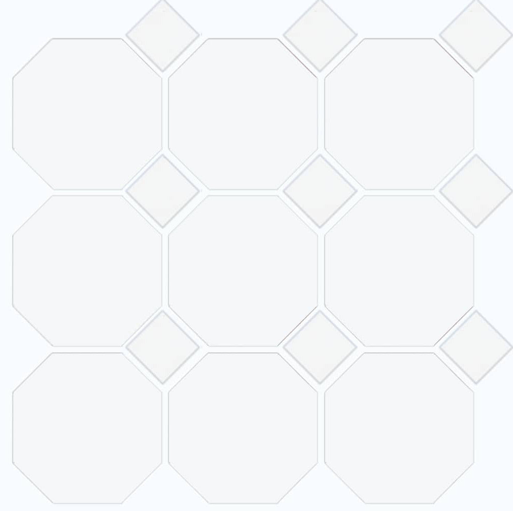 Octagon Matt White and Gloss Dot 297x297mm – The Tile Merchants